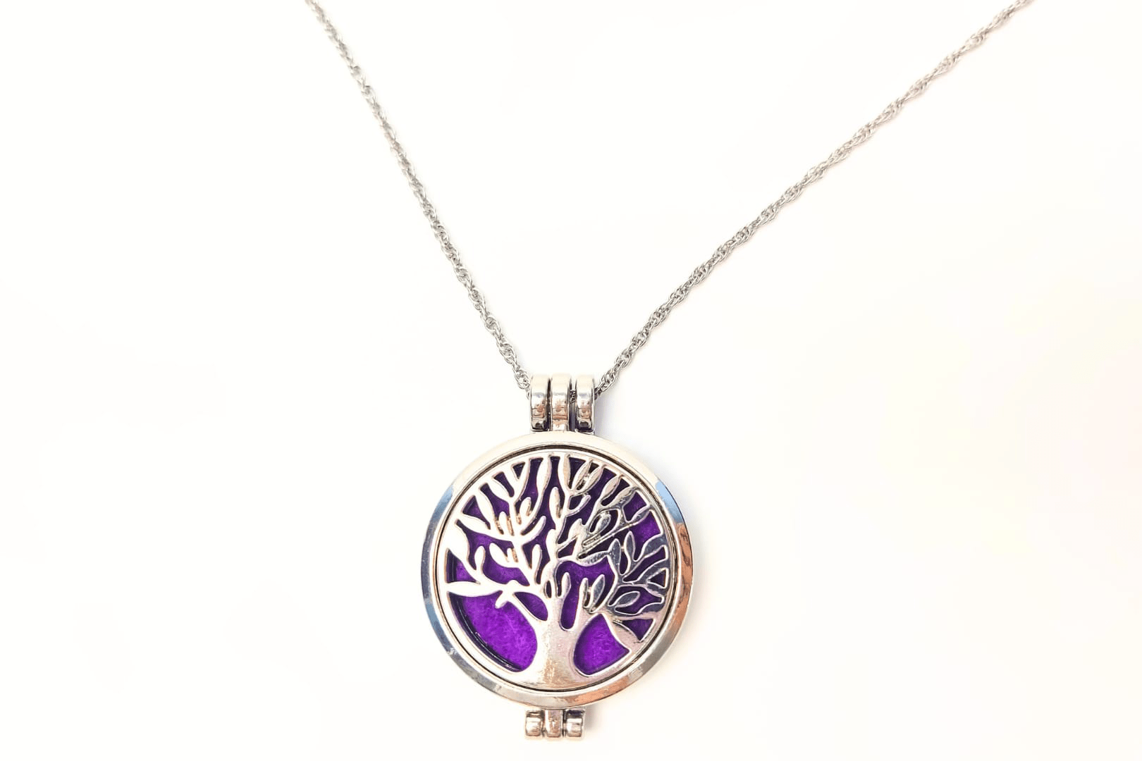 Diffúzor nyaklánc fa mintás - ezüst